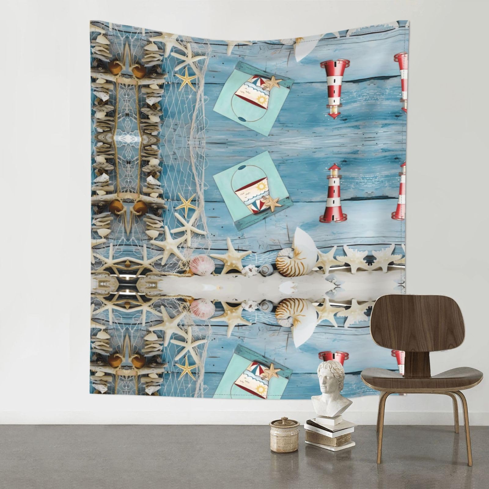 YYHHAOFA Lighthouse Beach Prints Wall Tapestry 60x51in – Boho Chic Dorm Decor, Beach Throw, & Versatile Home Accent