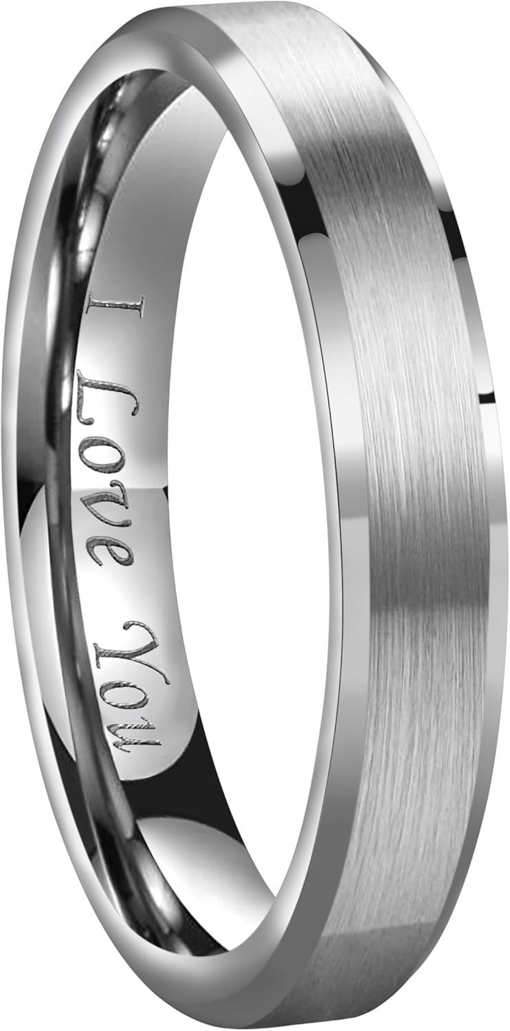 6mm 8mm 10mm Black Tungsten Wedding Band Ring Men Women Matte Finish Beveled Edges Comfort Fit Size 5 To 17