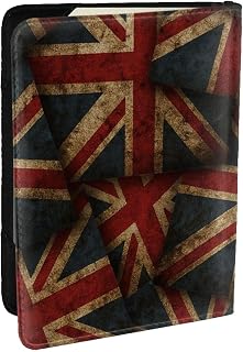 Premium Vintage Uk British Flag Pu Leather Passport Holder For Travel, 6.5x4.5 Inches Passport Wallet With 3 Card Slots