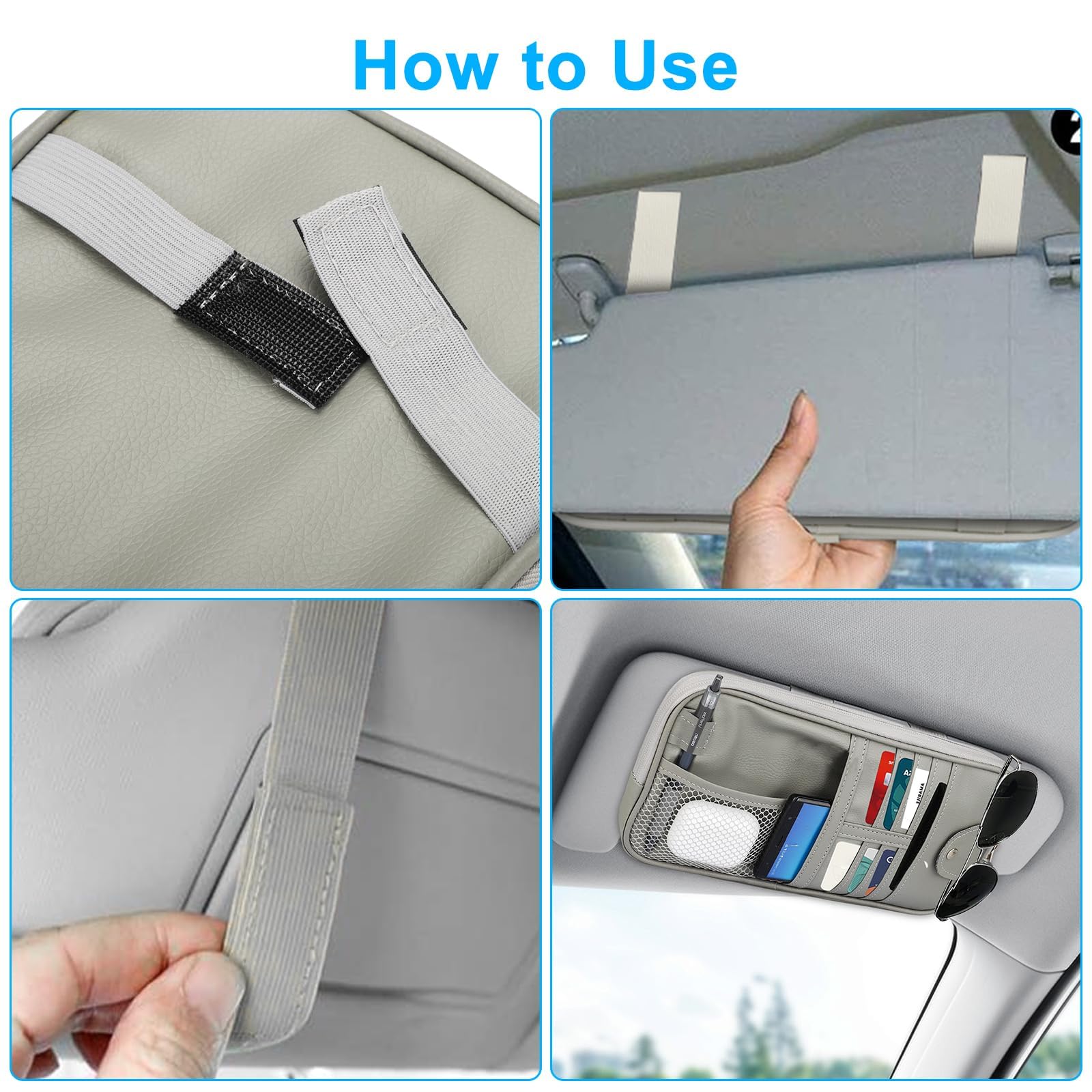 Linkstyle Auto Zonneklep Organizer, Auto-Interieur Leren Linkstyle Auto Zonneklep Organizer, Auto-Interieur Leren