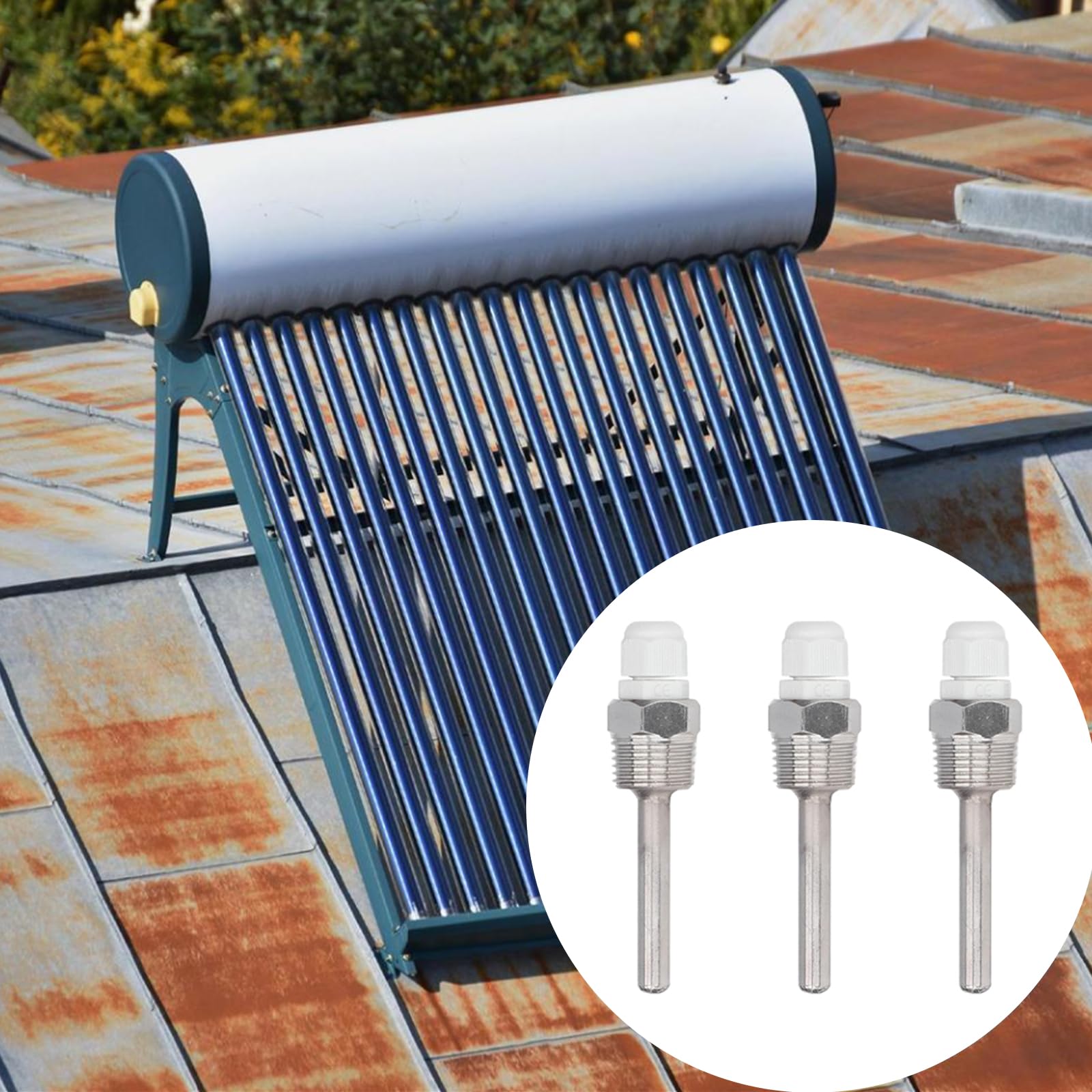 3 Pièces Thermowell, Manchon D'immersion en Acier Inoxydable, Manchons D'immersion 8 x 50mm, Manchons de Plongée G1/2 Filetage, pour Capteurs de Température Étanches