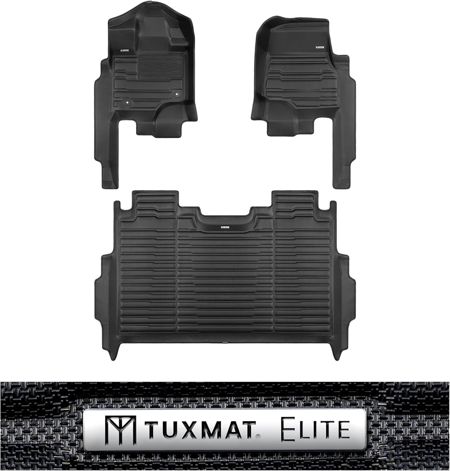 TuxMat - for Ford F150 SuperCrew Without Rear Seat Fold Out Storage 2021-2026 Models - Custom Car Mats - Maximum Coverage, All Weather, Laser Measured - This Full Set Includes 1st and 2nd Rows