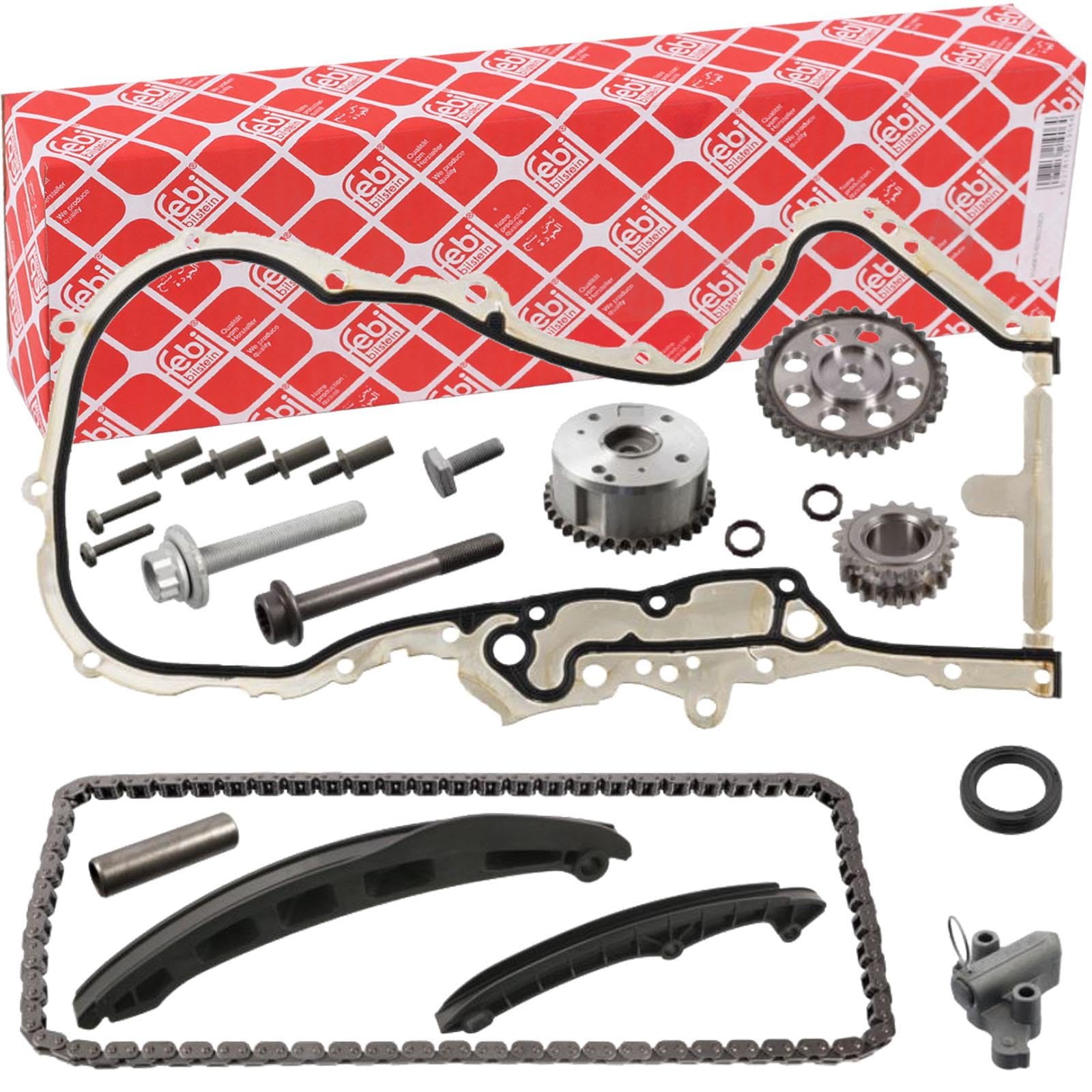 febi bilstein 107994 kit catena distribuzione per albero a camme, con guide di scorrimento e tendicatena, 1 unità | Compatibile con: AUDI A3, A3 Sportback, SEAT ALTEA, ALTEA XL, CORDOBA, IBIZA III, IBIZA IV, IBIZA IV SC, IBIZA IV ST, LEON