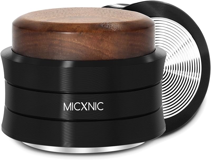 MICXNIC Kávétömörítő 54 mm Rugós Önszintező Espresso Tamper Sage Breville Barista Express Portafilterhez Dió Fekete