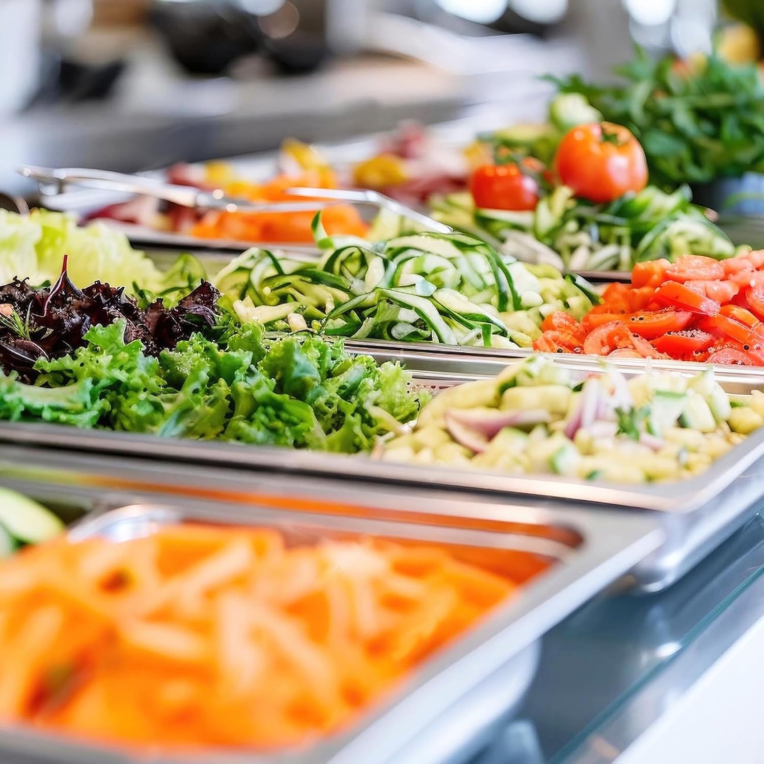 VEVOR 6 Pack Stainless Steel Hotel Pans,2.5-Inch Deep 0.8mm Thick Commercial Food Pans, Anti-Jam Catering Trays for Steam Tables, for Home, Party, Restaurant, Hotel, Buffet - Image 2