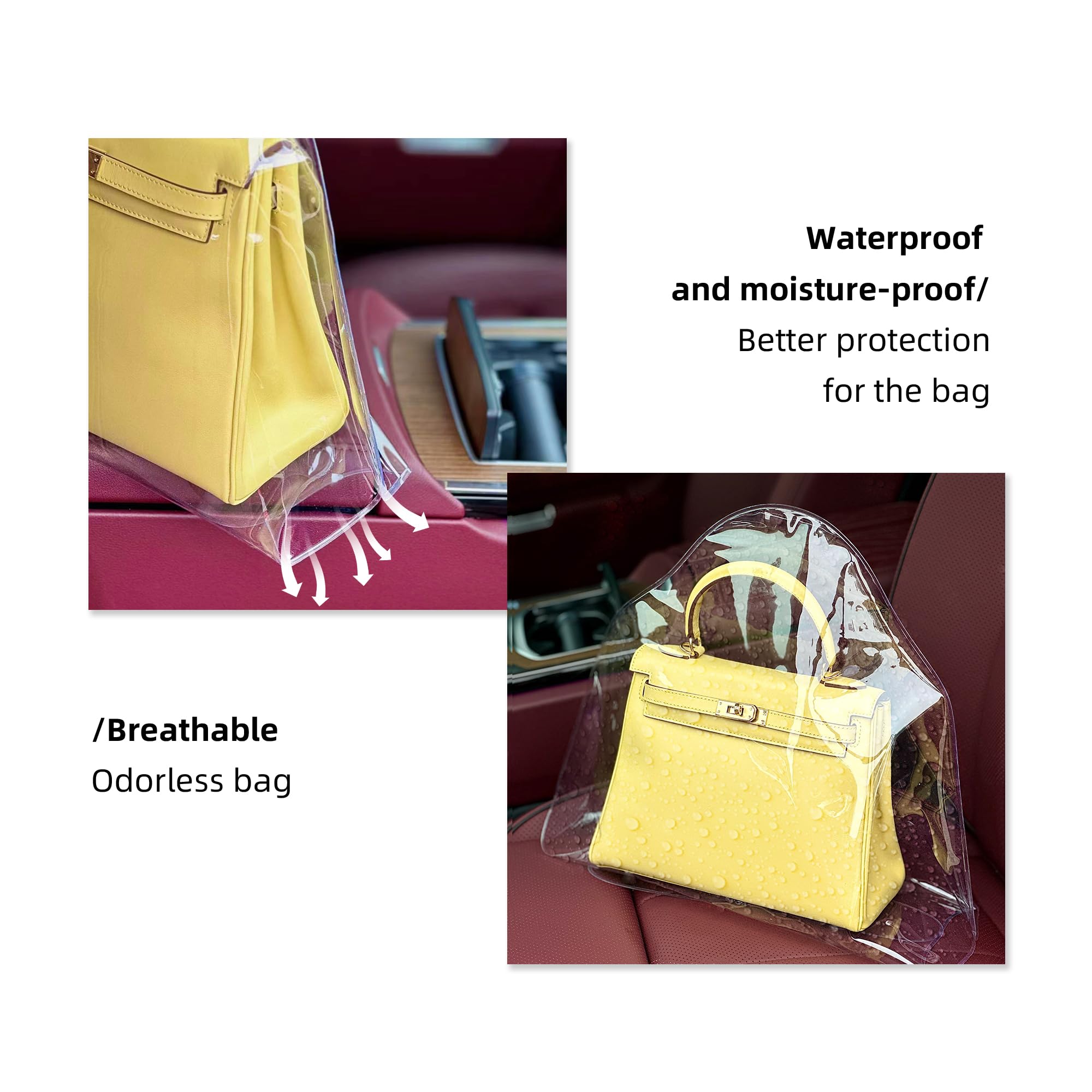 DGAZ Organizador de Bolsos Impermeable de PVC, Bolsa Transparente a Prueba de Polvo, Bolsa de Almacenamiento a Prueba de Humedad (Slender Medium)