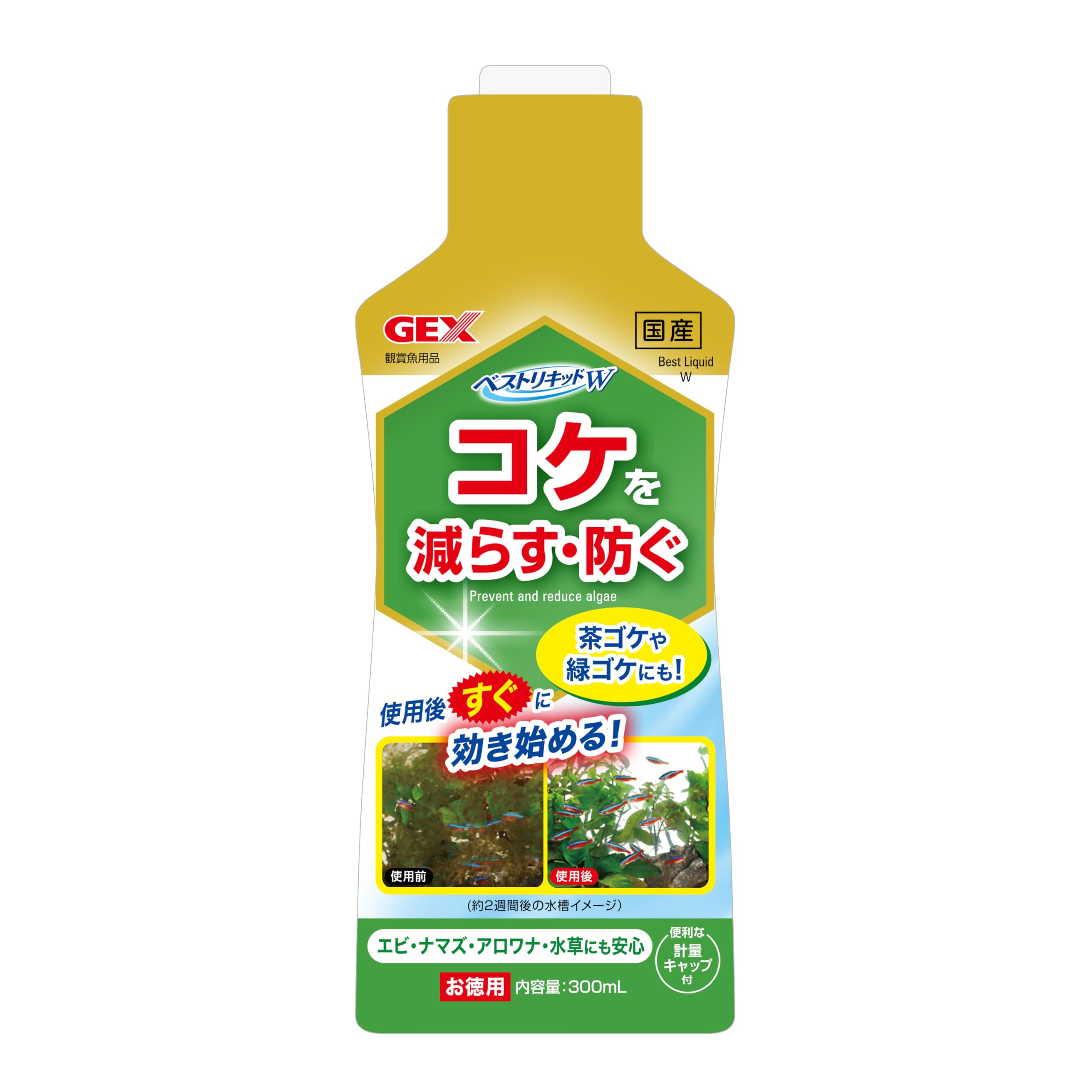 ジェックス ベストリキッドW 300mL 既に生えているコケ対策 コケ予防 コケ…