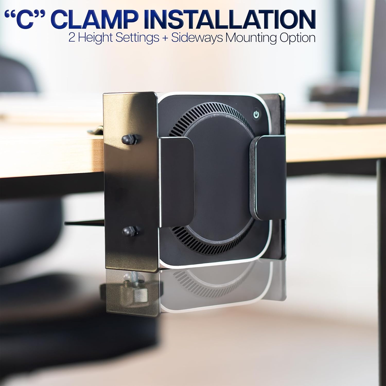 VIVO Behind Monitor VESA Mount Designed for Mac mini M4 and M4 Pro Model, (2024), Desk Clamp Option, Black, MOUNT-MINI24