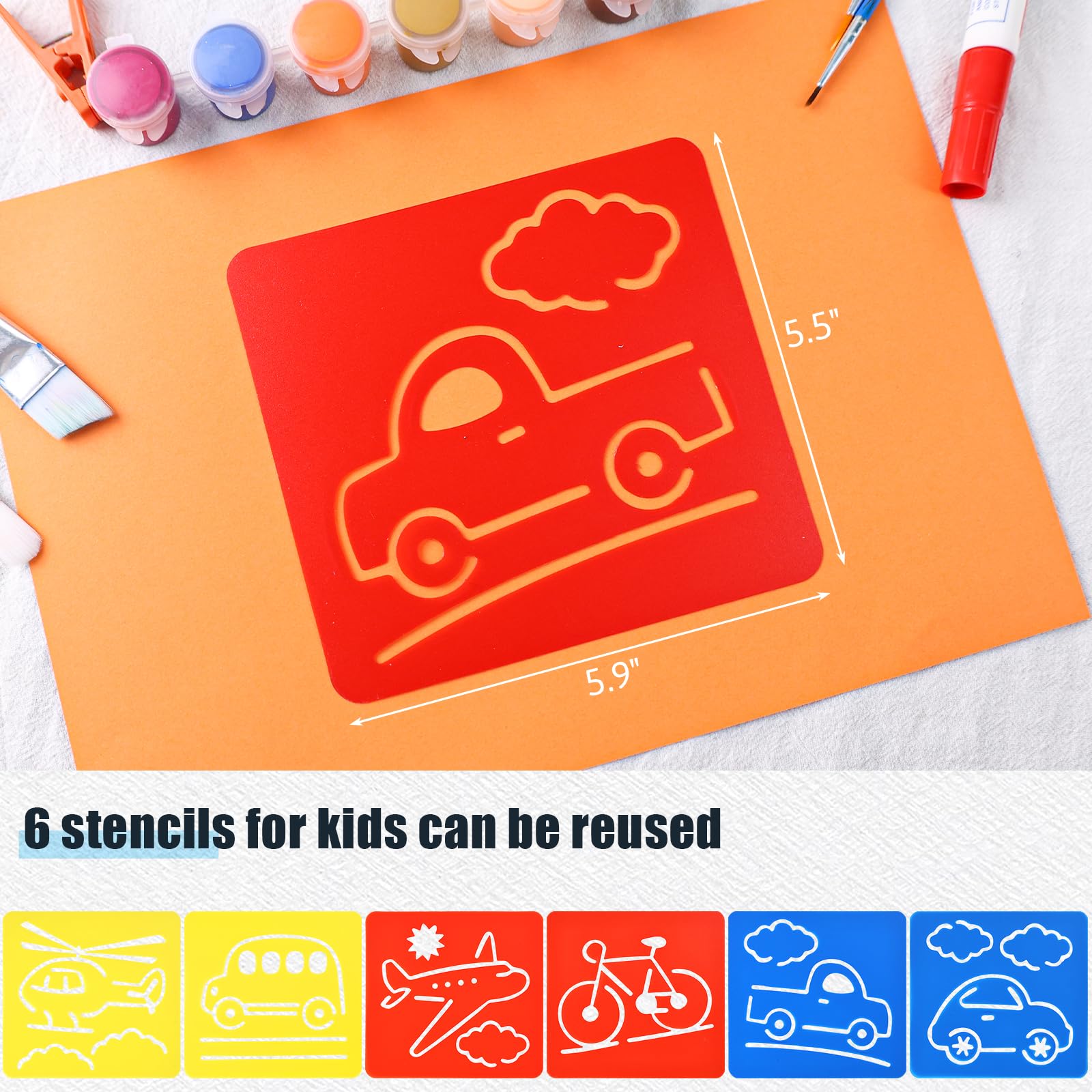 Amazon | Shindel 300枚 色付き厚紙紙 プラスチックステンシル 子供用