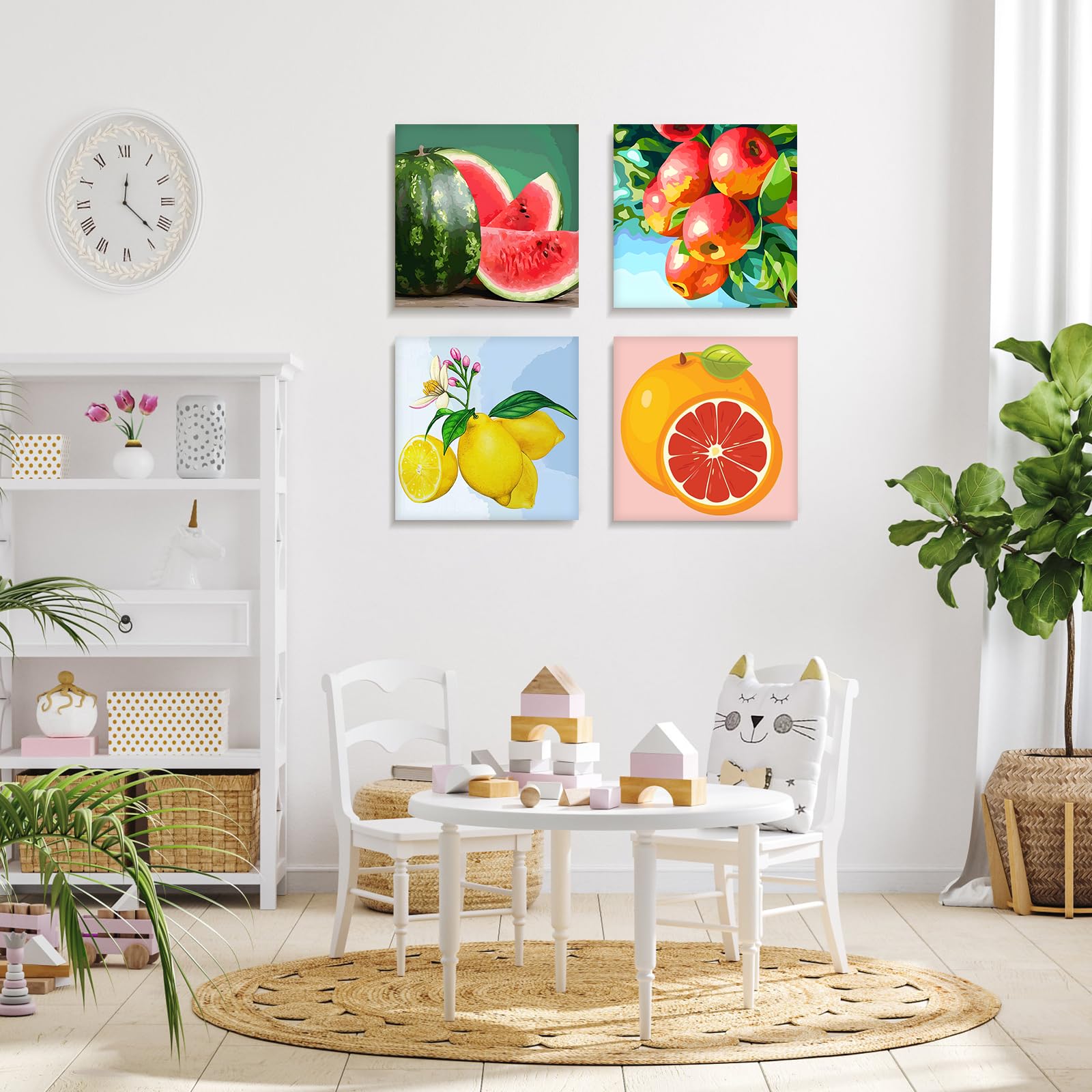 Malen Nach Zahlen Für Erwachsene Mit Rahmen – Obst-Motiv DIY Leinwand 30x40 Cm, Inkl. Farben & Pinsel