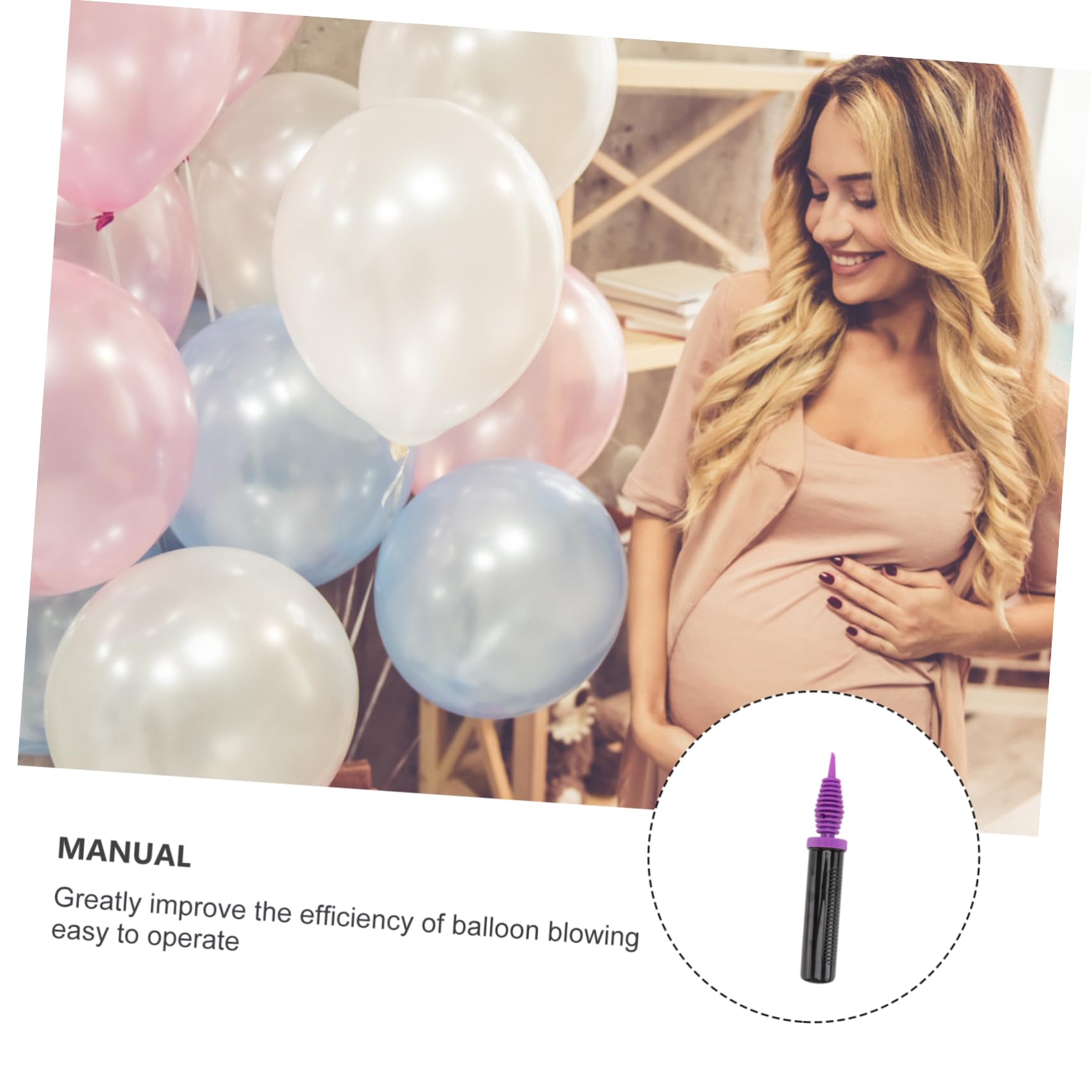Set 4 Pompe Manuali Per Palloncini, Gonfiatore Portatile A Mano, Colore Viola, Per Feste E Decorazioni