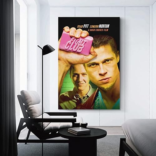 Miniatura 3 de HGIIOOOGY Póster de película de club de lucha 1 póster impreso en lienzo para el hogar, baño, dormitorio, oficina, sala de estar, decoración sin