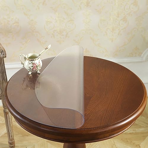 Miniatura 6 de Protector de mesa de PVC esmerilado de 0.079in de grosor, para mantel redondo de plástico, antideslizante, transparente, para cubiertas de mesa de