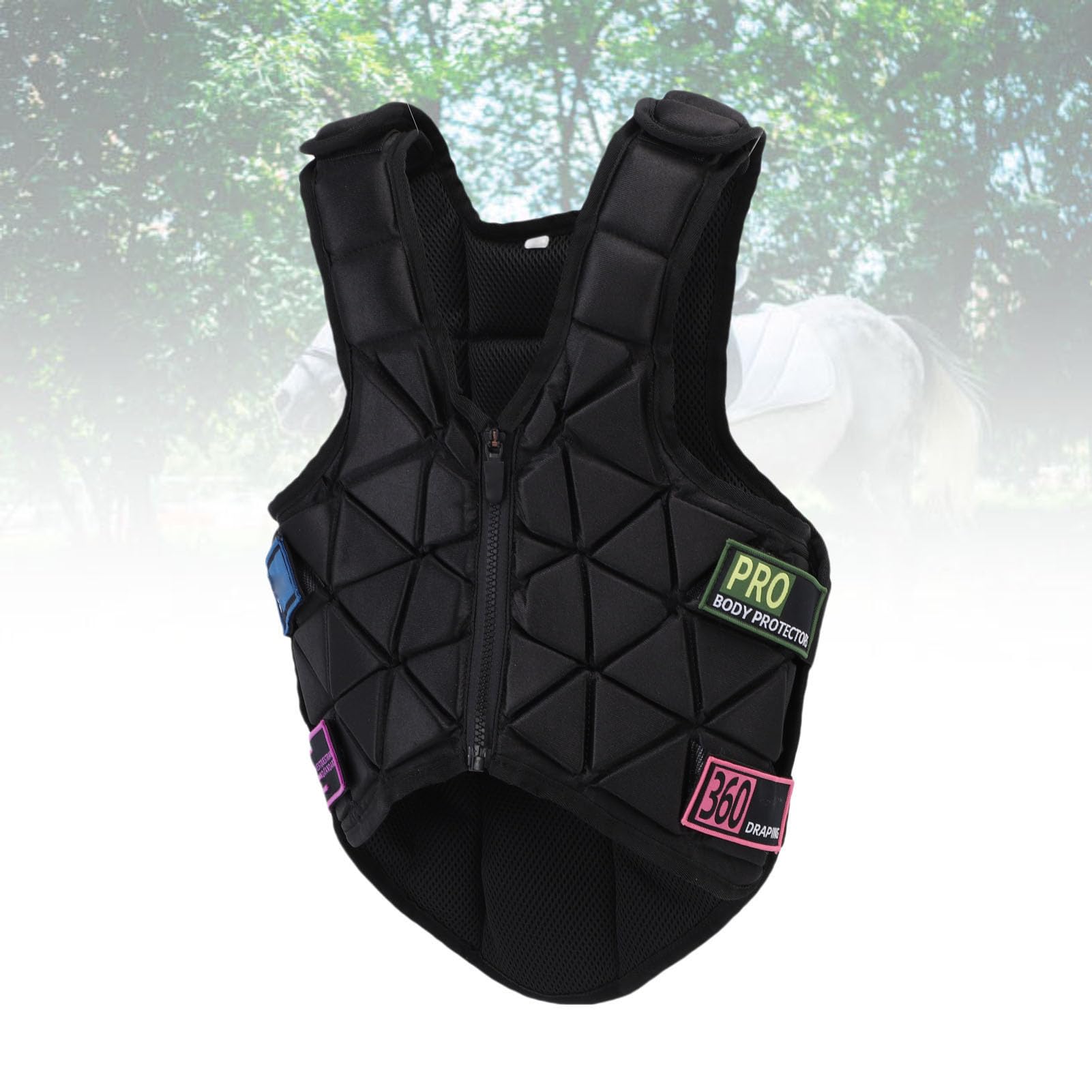 Tonysa Chaleco Protector Ecuestre Absorción de Impactos para Niños Niñas Entrenamiento de Equitación Unisex Poliéster