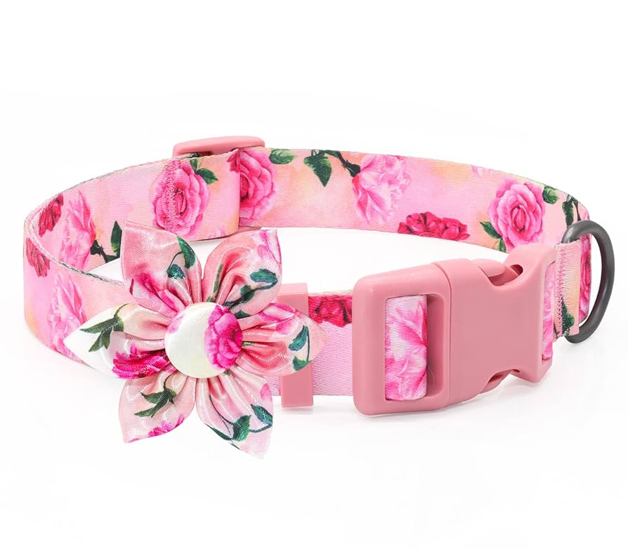 ♡てや♡、ジューンブライド (フラワー)わんちゃん猫ちゃん用襟つき首輪 53b1d15471e0441a5fea4b77f81627