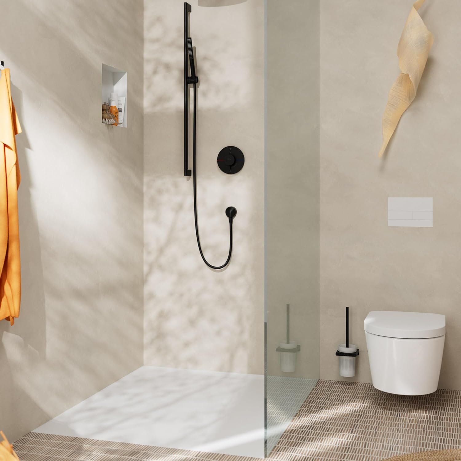 hansgrohe AddStoris Toilet Brush Holder Wall-Mounted, matt Black, 41752670