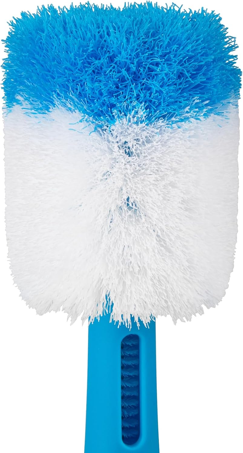 ThermoFlask 2-in-1 Bottle Cleaning Brush - Durable Bottle Accessory - Long Handle - Includes Straw Brush - Lightweight with Easy-Grip Handle - Blue