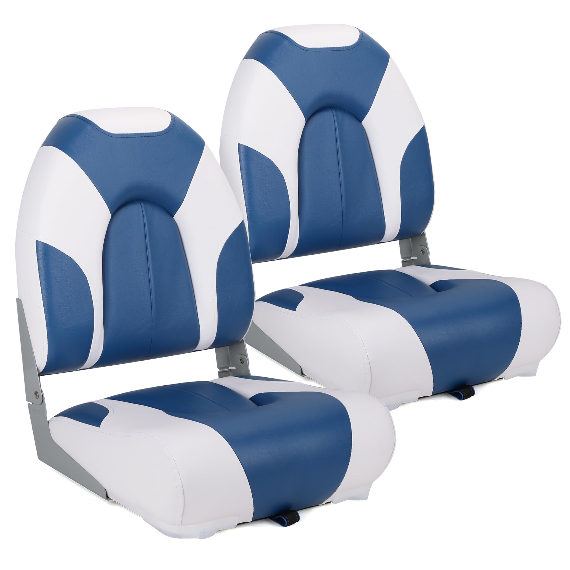 Deluxe Marine High Back Folding Boat Seat,Stainless Steel Screws Included