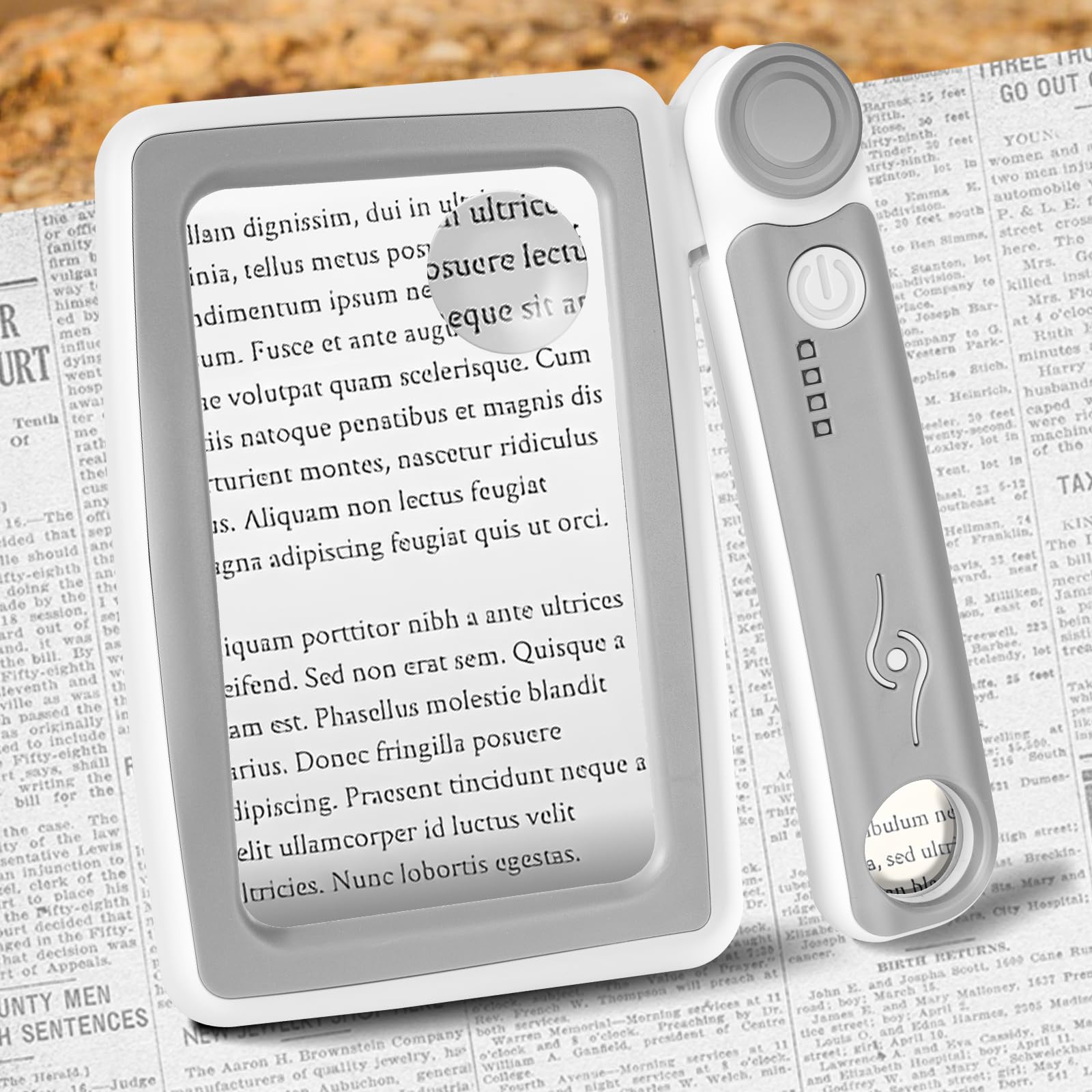 Magnifying Glass with Light, 5X 10X 45X Rechargeable Magnifier with 20 LED, 3 Light Modes Folding Lighted Magnifying Glass Handheld for Seniors Low