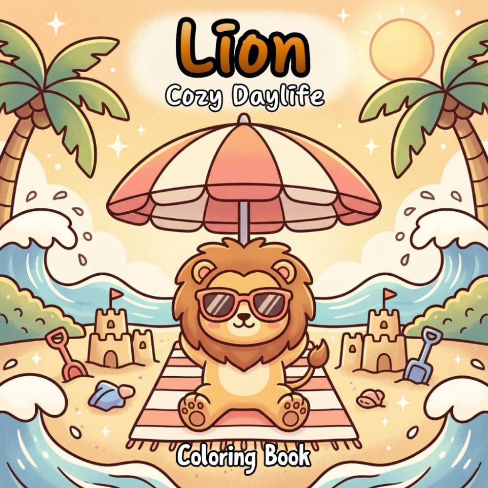 Lion Cozy Daylife: Coloring Book For Kids And Adults, Featuring 50 Unique And Easy-To-Color Pages Of Cute Lions Enjoying Cozy Daylife Scenes. Perfect ... Stress Relief, And Fun For All Ages.