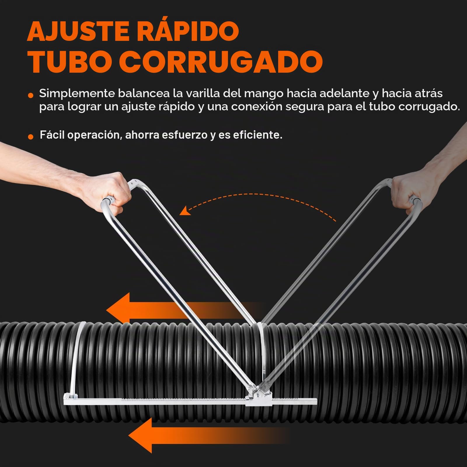 YUCHENGTECH 200-600mm Tensor para Tuberías Corrugadas de HDPE Herramienta de Montaje de Tubo para Proyectos de Drenaje, Alcantarillado y Construcción