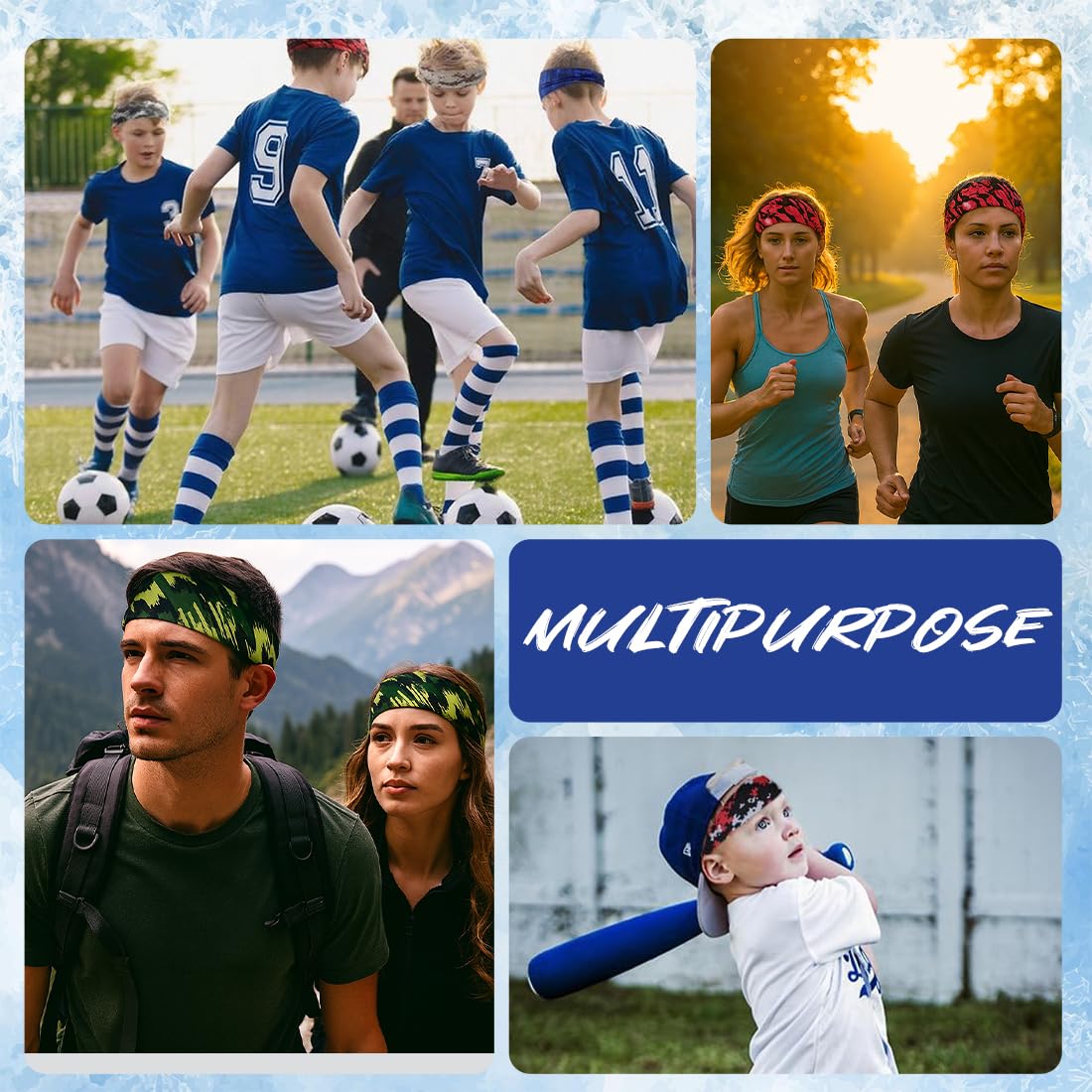 Diadema deportiva para niños de 4 piezas, diadema transpirable, diadema bandana elástica, adecuada para correr, montar en bici, entrenar, dar patadas a un balón