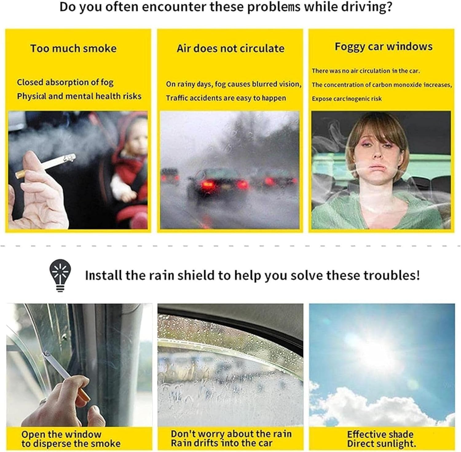 CJSjiasu Fenster-Windabweiser Für Mitsubishi Space Star 2012-2024 - Regenschutz Vorn & Hinten, Einfach Kleben