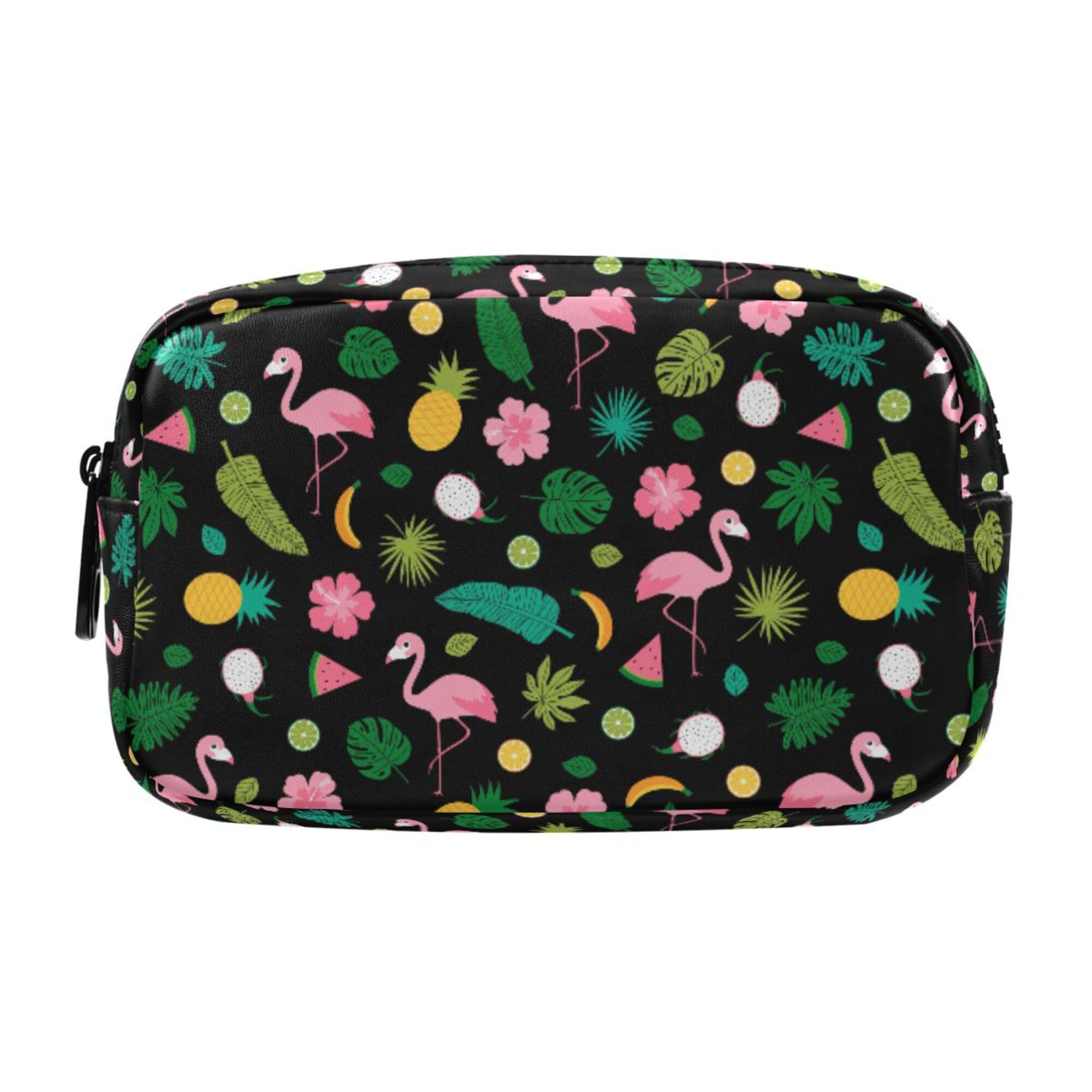 ALAZA Aesthetic Leather Pencil Case 2 Compartments Flamingo and Pineapple — image 1