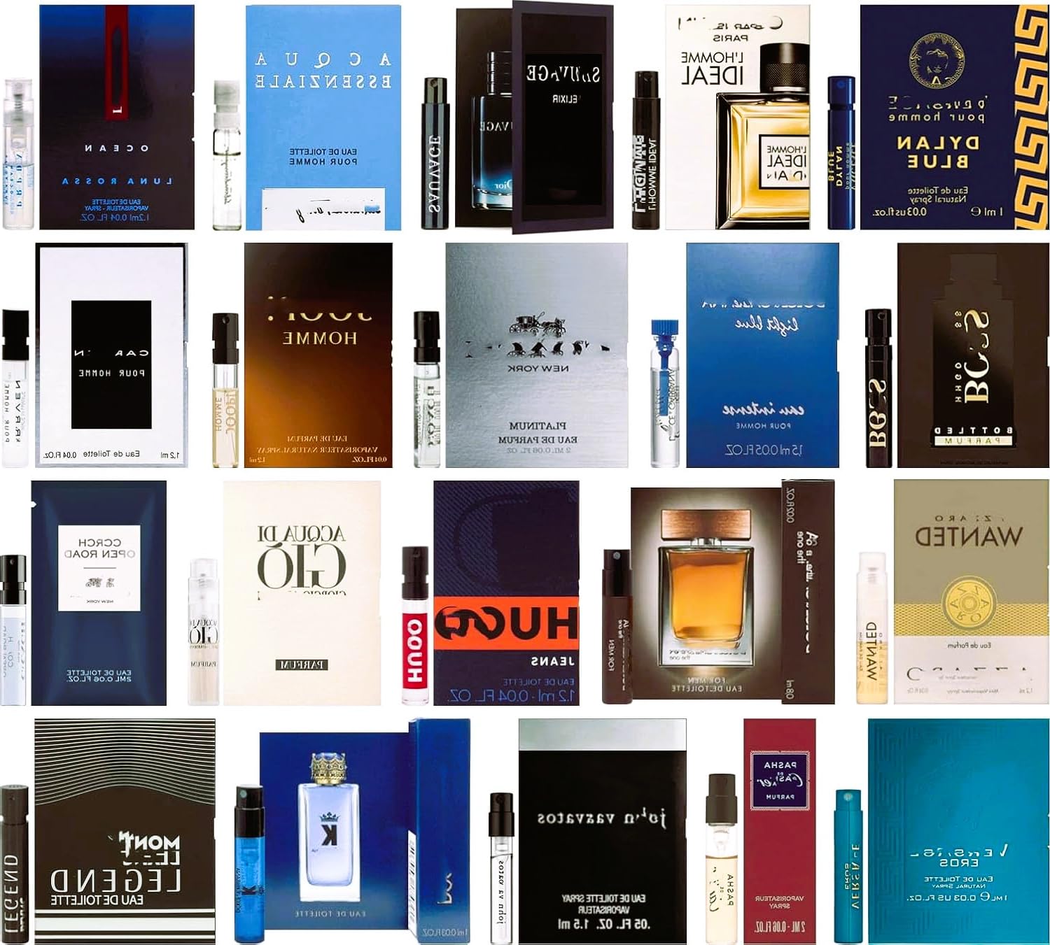 JRoBeauty Men's Popular Designer Fragrance Sampler (6 count) - Lot of Cologne Sample Vials