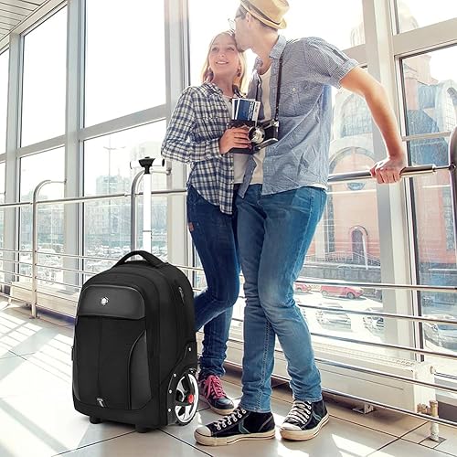 Miniatura 6 de WMHYLYH Mochila impermeable con ruedas mochila con ruedas para negocios estudiantes universitarios y viajeros mochila de mano con compartimento para