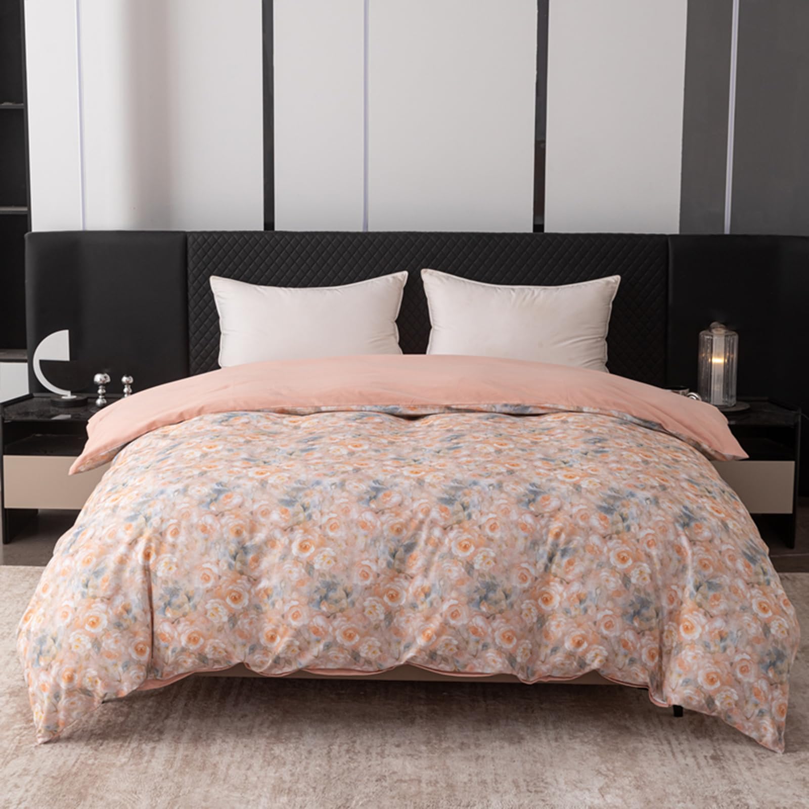 Housse de couette 220x240cm fleurie pour une chambre lumineuse et printanière