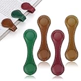Mity rain 4PCS Magnetic Bookmarks, Magnetic Bookmarks Leather for Women, Double-Sided Vintage Book Mark Clip Gift for Book Lover Readers Men Women Teachers Students, Book Accessories