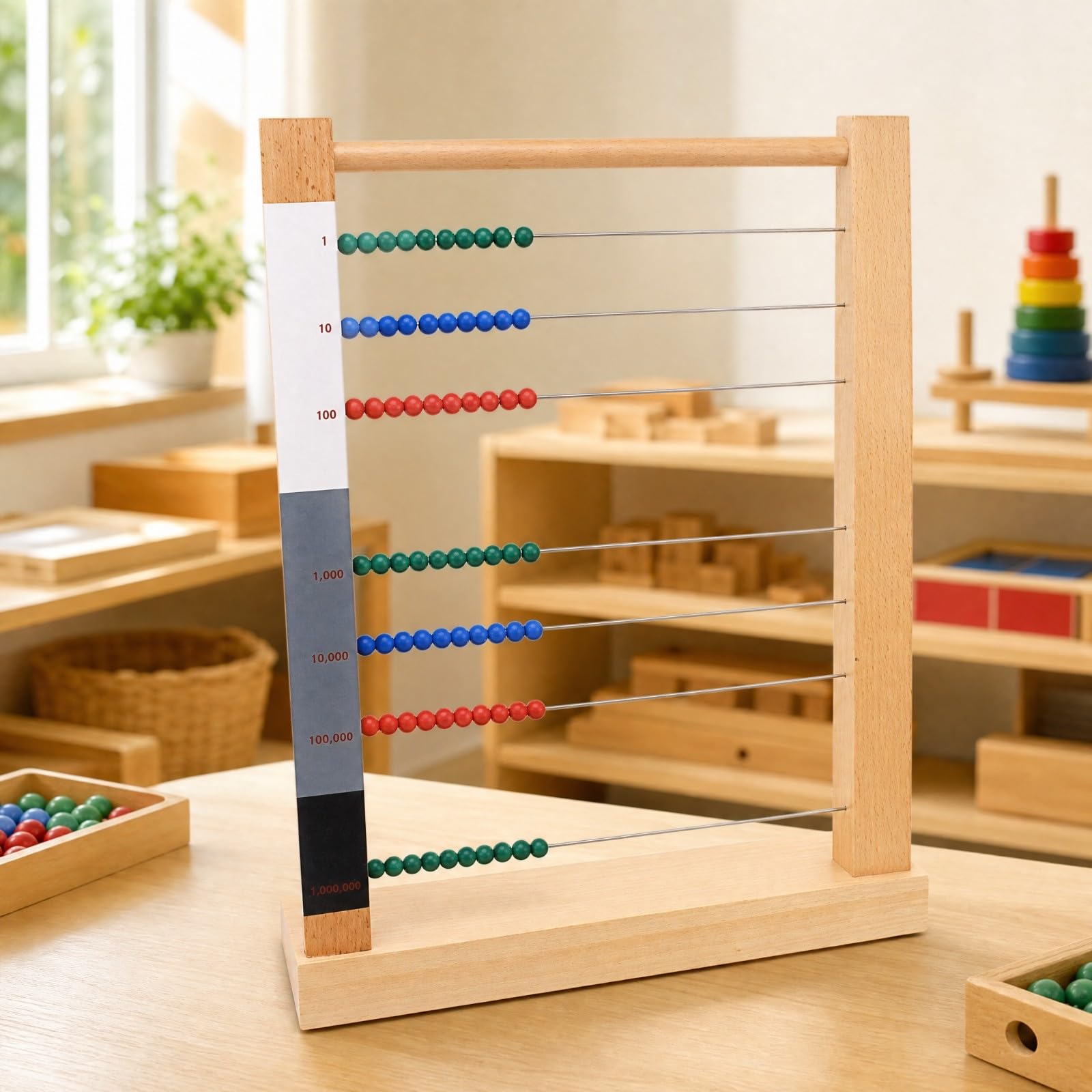 Cálculo Método Educativo Madera Madera Colorido Numeración Método Educativo Herramienta Aritmética Infantil para Hogar, L