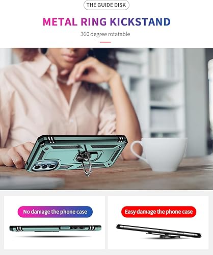 Miniatura 7 de Funda para Moto G 5G 2022 con funciones de automóvil, soporte de anillo de metal, armadura anti caída completa, material de TPU + PC para Moto G 5G