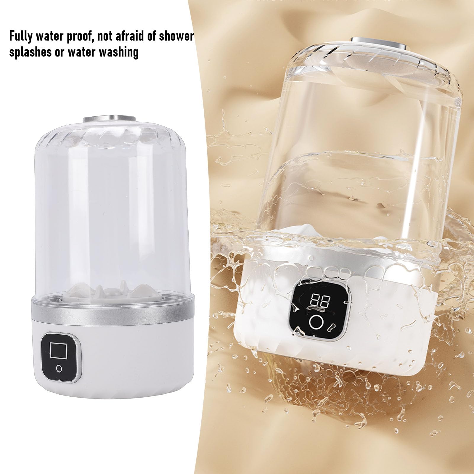 Tragbare Waschmaschine, 1 L Mini-Unterwäschewaschmaschine, Wiederaufladbare Kleine Automatische Waschmaschine für Socken, Reisen, Wohnmobil, Apartment, Hotel, Wohnheim