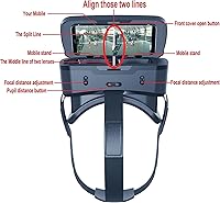 Vista 4 de VR Headsets for Phone Cell Phone Virtual Reality headsets 3D Glasses Helmets VR Goggles for TV Movies Video Games Compatible to iOS Android Support