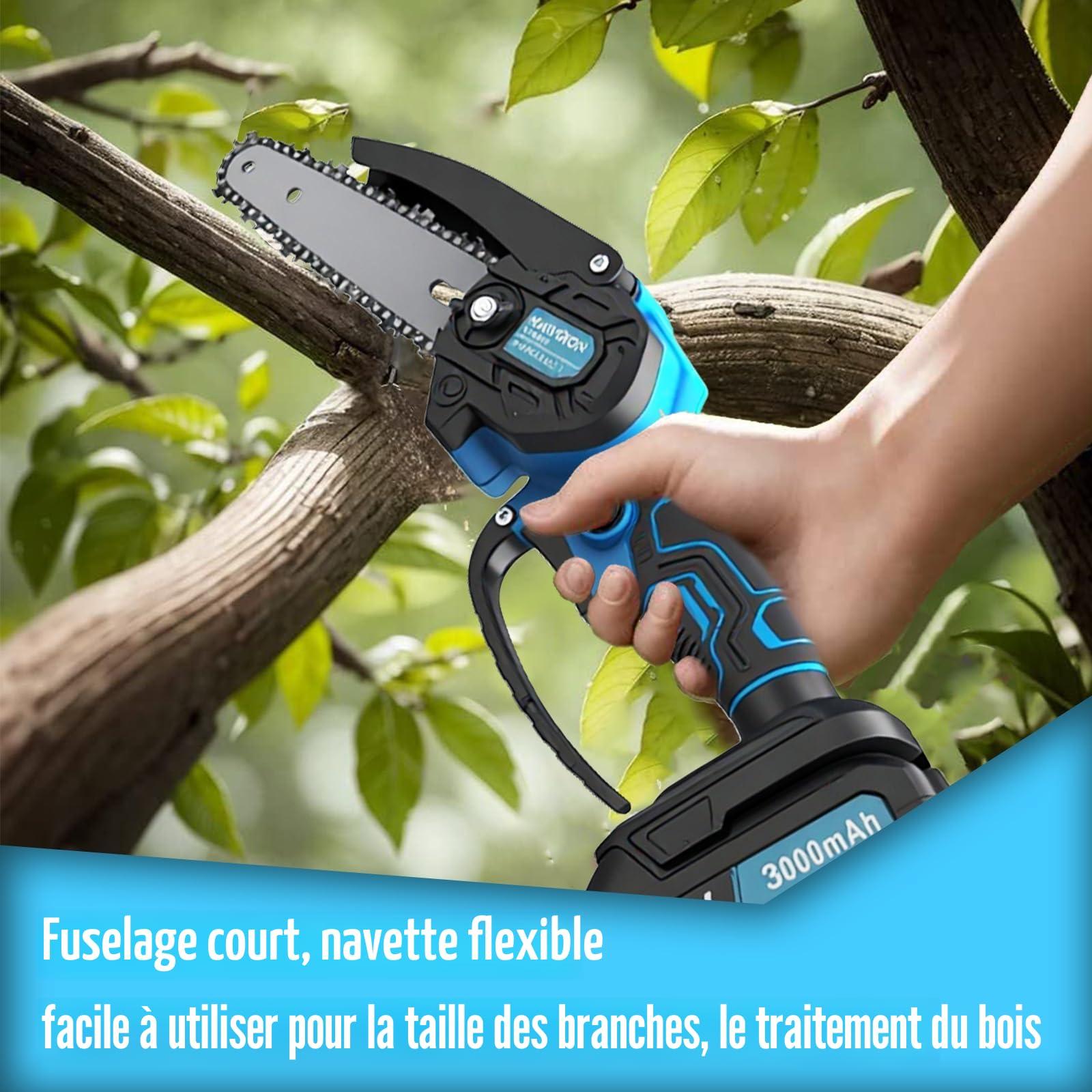 Mini tronçonneuse à batterie de 6",550W Tronconneuse Electrique