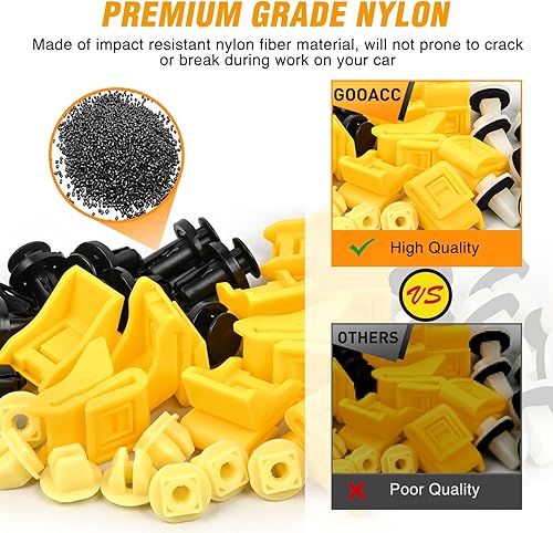 Vista 21 de GOOACC GRC-70 - 35 piezas de pernos de protección contra salpicaduras para motor, parachoques guardabarros, retenedor de empuje, clips de remache
