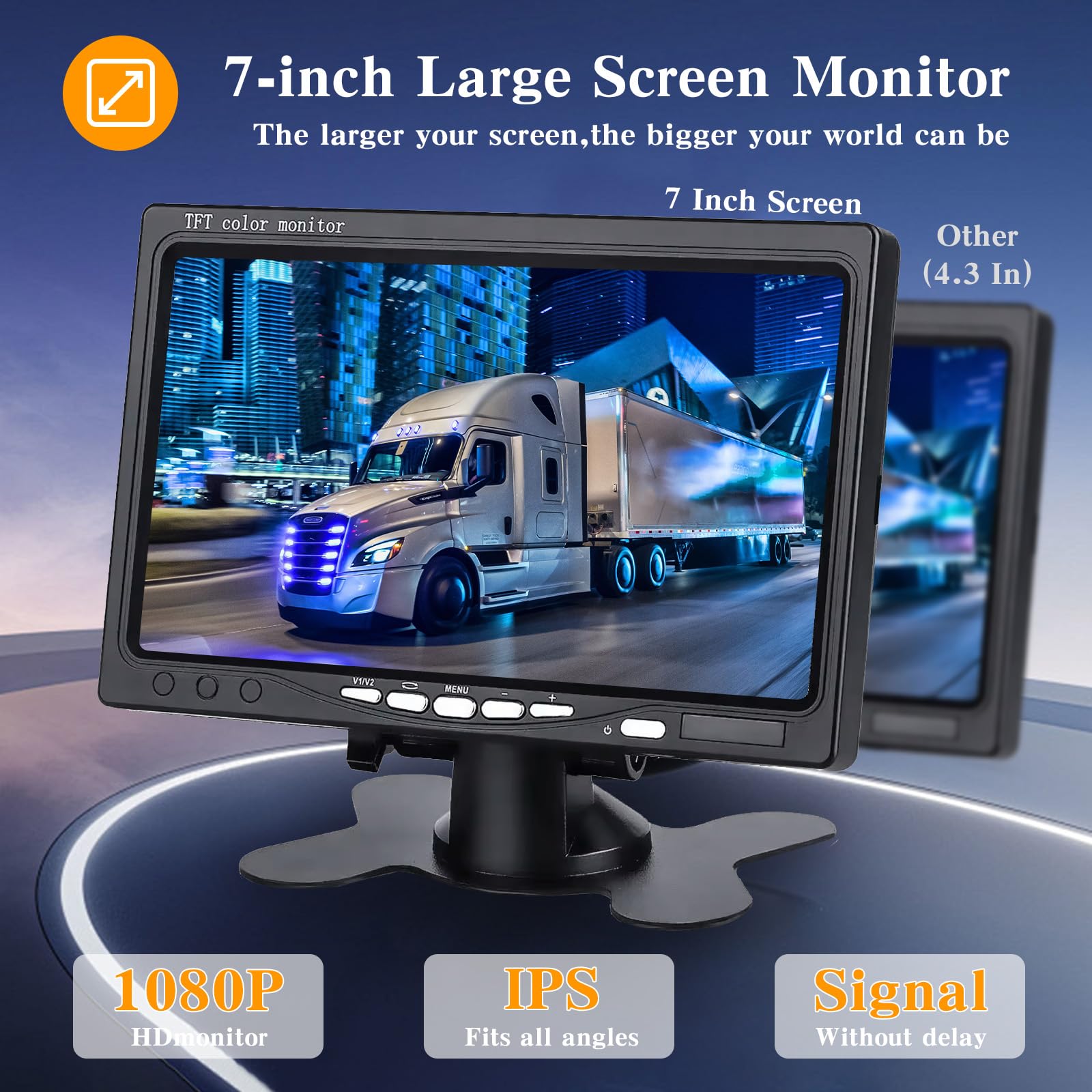 Draadloze Achteruitrijcamera (Dual) met 7-inch HD IPS Monitor