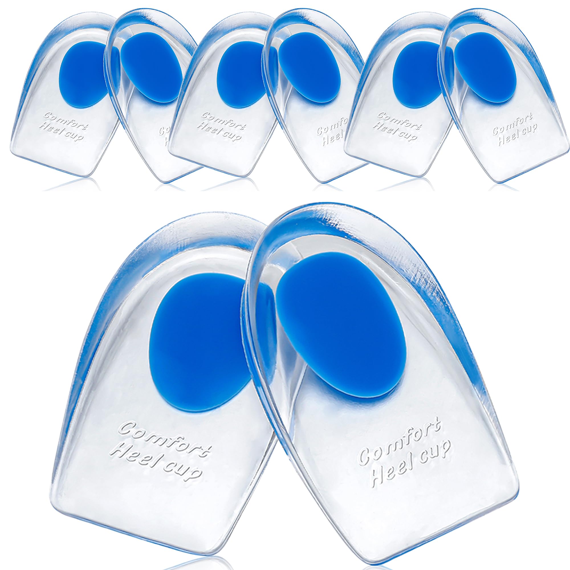 8 Pack Gel Heel Cushions - Heel Pads, Heel Inserts for Heel Pain Relief, Heel Cushion Inserts, Gel Heel Cups, Heel Support Heel Inserts for Plantar