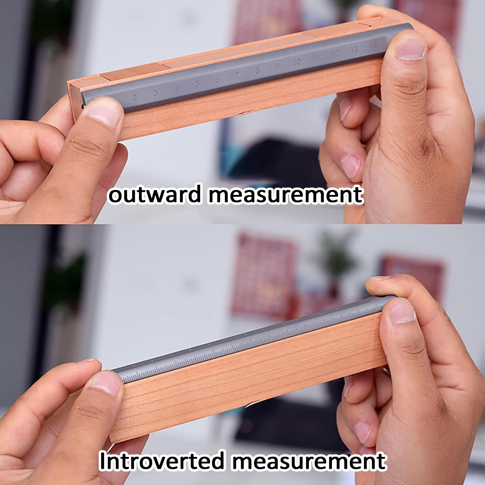 Regla de borde recto, regla de escala arquitectónica de metal de titanio, doble cara con cuentas de cerámica de alta dureza, ideal para proyectos de dibujo e ingeniería