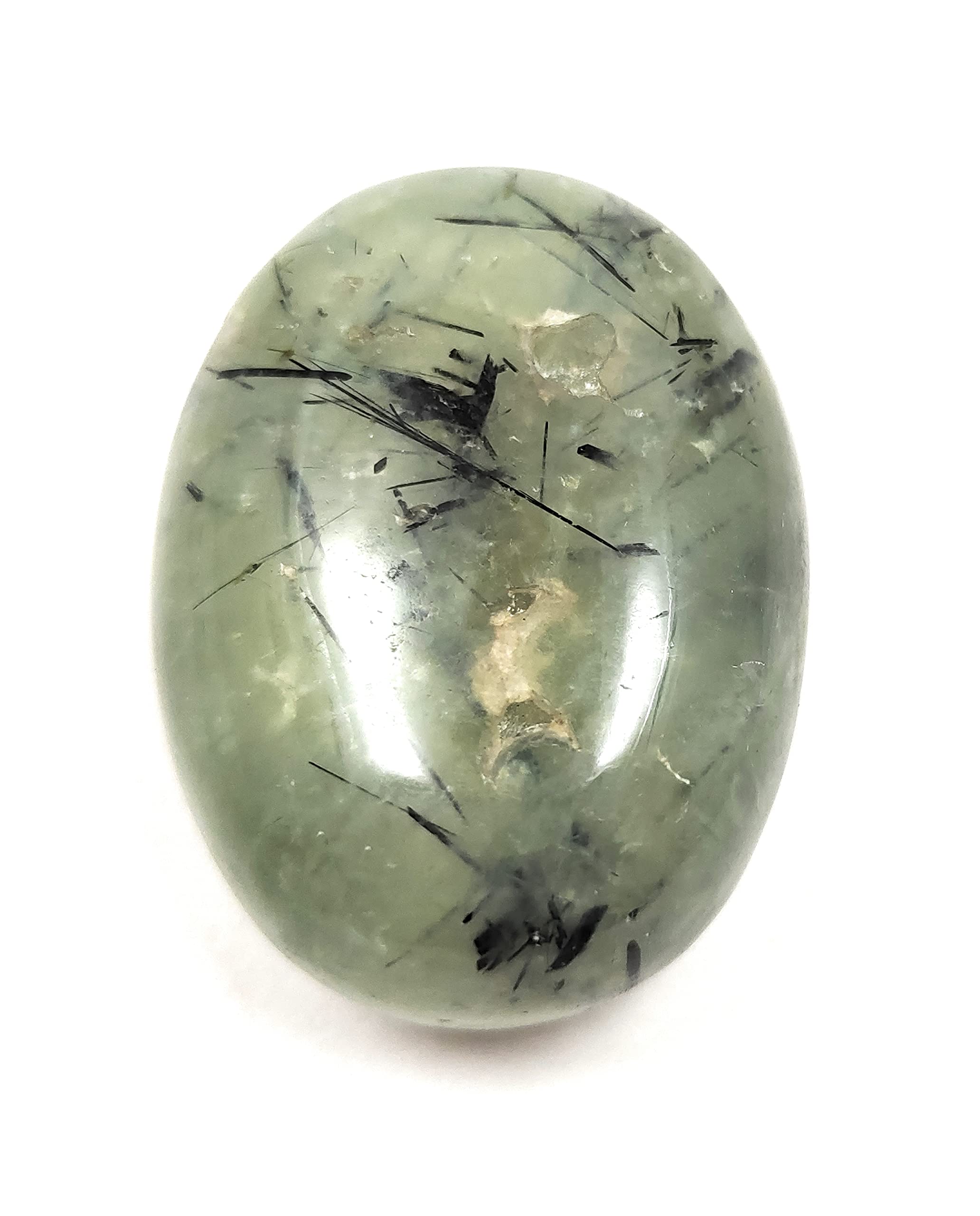 rocksminsRocksmins Prehnite Palm Stone Oval Shape 1 Pc (Single) 25-45mm Polished Original Natural Crystal Gemstone Stones for Reiki Healing Crystal Aura Cleaning Chakras Balancing Vastu Meditation