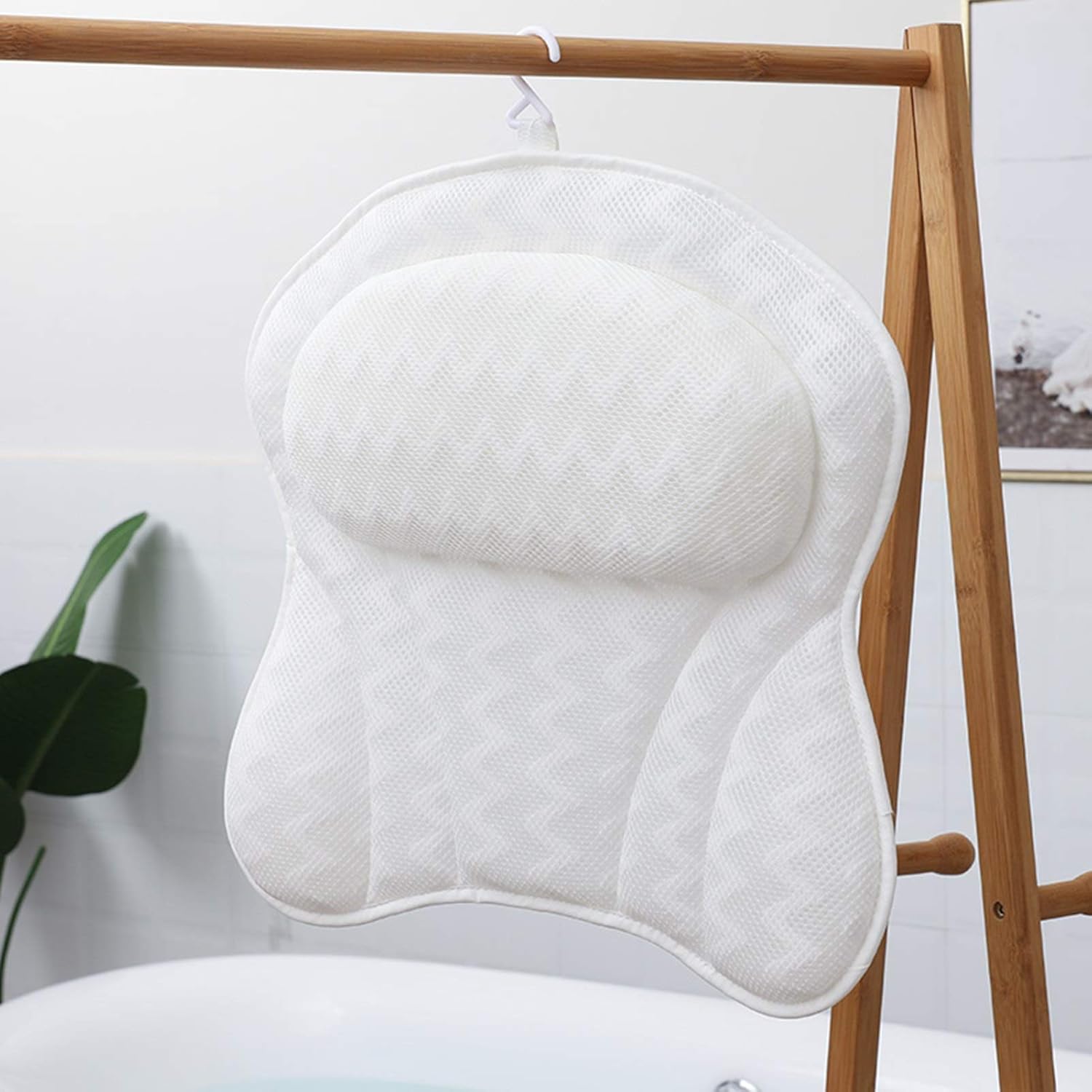 Almohada de Baño Almohada de Baño, Cojín de Spa Ergonómico para Bañera con 6 Ventosas Fuertes Antideslizantes, Cómodo Reposacabezas de Secado Rápido, Cuello, Soporte para Hombros Almohadas de Bañeras