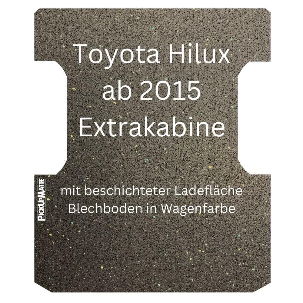 PIQUP Antirutschmatte für Toyota Hilux Invincible 2021 Extrakabine OHNE Laderaumwanne (8. Gen.) – 6 mm – passgenauer Ladeflächenschutz