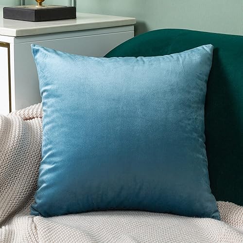 Miniatura 5 de Juego de 4 fundas de almohada de 18 x 18 pulgadas, fundas de cojín decorativas de terciopelo suave, fundas cuadradas para sofá, hogar, sala de estar