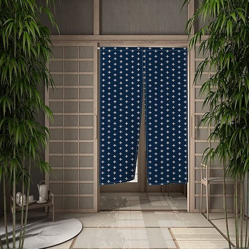 Miniatura 2 de Leowefowa Cortina de puerta de estilo japonés más cortina de puerta impresa tradicional Noren tapiz de puerta larga para tratamiento de ventanas,