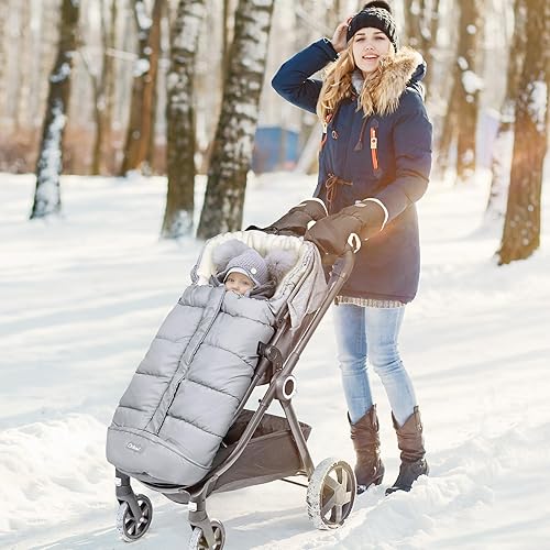 Miniatura 61 de Bolsa de dormir universal, impermeable, para bebé, para cochecito, clima frío Gris