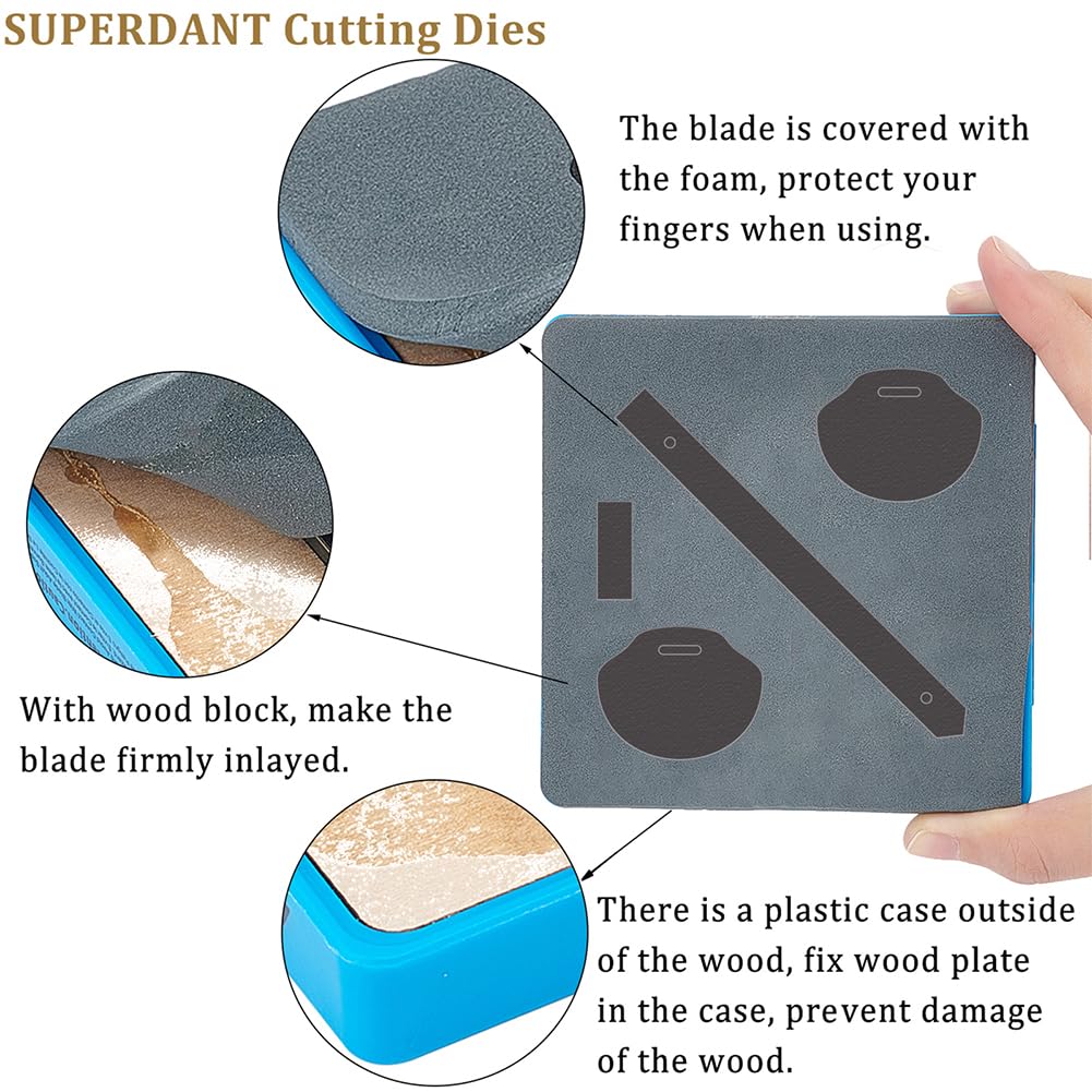 SUPERDANT Key Sleeve Leather Wooden Die Cut Key Covers Cutting Dies Leather Craft Cutting Machine Faux Leather Dies DIY Cutter for Keychain Backpacks Handbags Hanging Decoration Women Men Gifts - Image 3