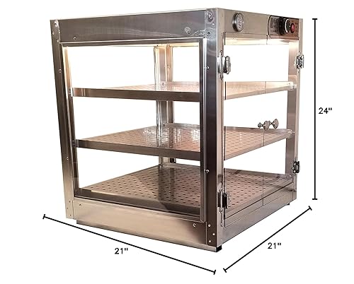 Miniatura 7 de mostrador caliente para pastelería, pizzas, comida comercial. Vitrina de 20x20x24
