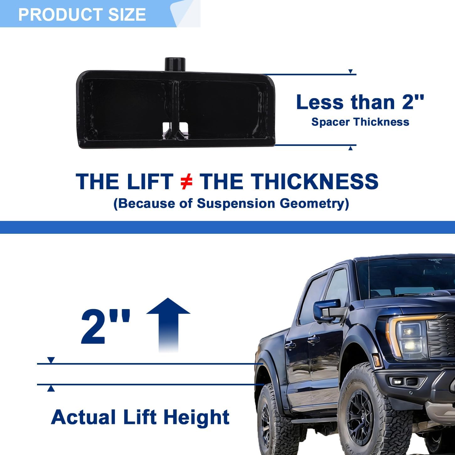 3" Front & 2" Rear Full Leveling Lift Kit Compatible with 2007-2024 Chevy Silverado 1500, GMC Sierra 1500 2WD 4WD, 3 Inches Front & 2 Inches Rear Strut Spacer Suspension Lift Kits Lift Blocks